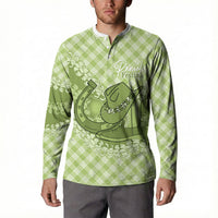 Omaomao Hawaii Cowboy Palaka Motifs Personalised Button Sweatshirt Paniolo Festival Puakenikeni Lei LT14 - Polynesian Pride
