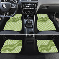 Omaomao Hawaii Cowboy Palaka Motifs Personalised Car Mats Paniolo Festival Puakenikeni Lei LT14 Set 4pcs Green - Polynesian Pride