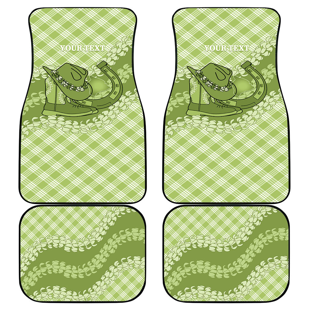 Omaomao Hawaii Cowboy Palaka Motifs Personalised Car Mats Paniolo Festival Puakenikeni Lei LT14 - Polynesian Pride