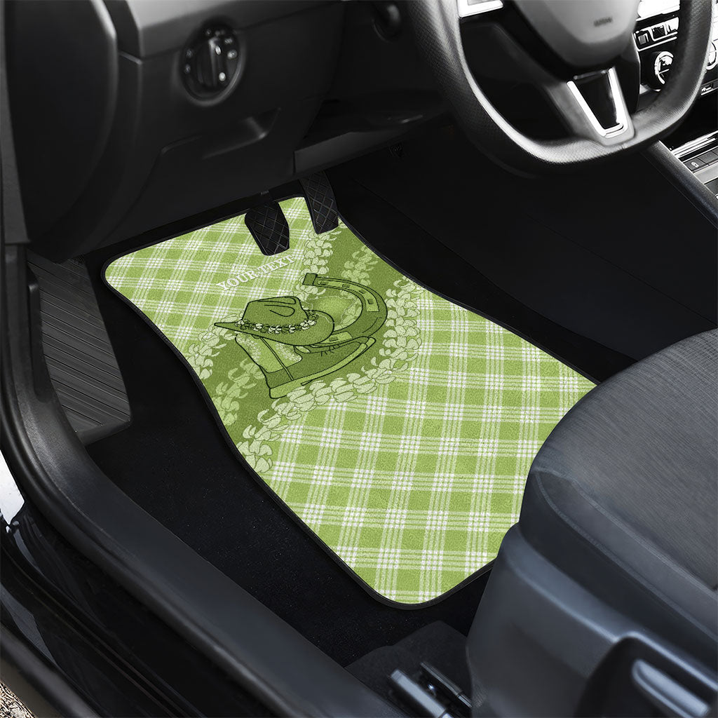 Omaomao Hawaii Cowboy Palaka Motifs Personalised Car Mats Paniolo Festival Puakenikeni Lei LT14 - Polynesian Pride