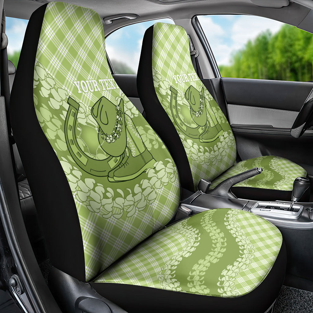 Omaomao Hawaii Cowboy Palaka Motifs Personalised Car Seat Cover Paniolo Festival Puakenikeni Lei LT14 - Polynesian Pride