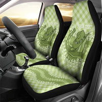 Omaomao Hawaii Cowboy Palaka Motifs Personalised Car Seat Cover Paniolo Festival Puakenikeni Lei LT14 - Polynesian Pride