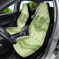 Omaomao Hawaii Cowboy Palaka Motifs Personalised Car Seat Cover Paniolo Festival Puakenikeni Lei LT14 - Polynesian Pride
