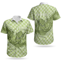 Omaomao Hawaii Cowboy Palaka Motifs Personalised Couples Matching Off Shoulder Maxi Dress and Hawaiian Shirt Paniolo Festival Puakenikeni Lei LT14 - Polynesian Pride