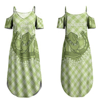Omaomao Hawaii Cowboy Palaka Motifs Personalised Couples Matching Summer Maxi Dress and Long Sleeve Button Shirt Paniolo Festival Puakenikeni Lei LT14 - Polynesian Pride