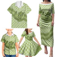 Omaomao Hawaii Cowboy Palaka Motifs Personalised Family Matching Puletasi and Hawaiian Shirt Paniolo Festival Puakenikeni Lei LT14 - Polynesian Pride