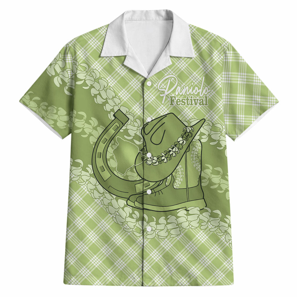 Omaomao Hawaii Cowboy Palaka Motifs Personalised Hawaiian Shirt Paniolo Festival Puakenikeni Lei LT14 Green - Polynesian Pride