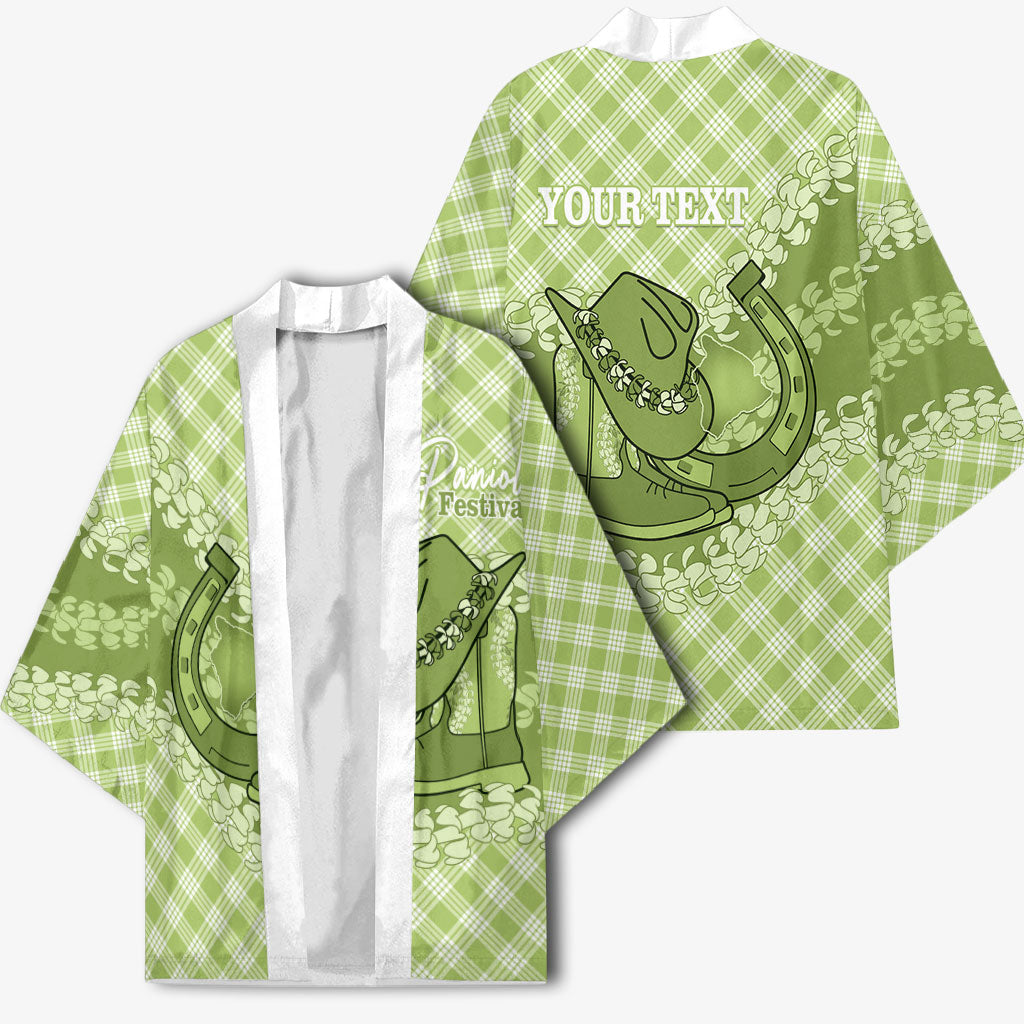 Omaomao Hawaii Cowboy Palaka Motifs Personalised Kimono Paniolo Festival Puakenikeni Lei LT14 - Polynesian Pride