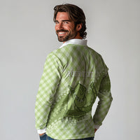 Omaomao Hawaii Cowboy Palaka Motifs Personalised Long Sleeve Polo Shirt Paniolo Festival Puakenikeni Lei LT14 - Polynesian Pride