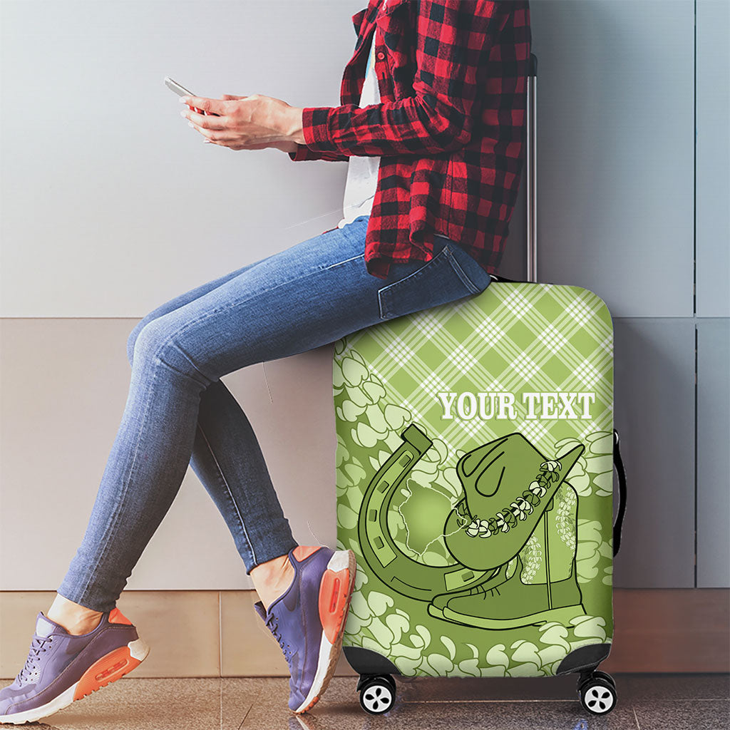 Omaomao Hawaii Cowboy Palaka Motifs Personalised Luggage Cover Paniolo Festival Puakenikeni Lei LT14 - Polynesian Pride