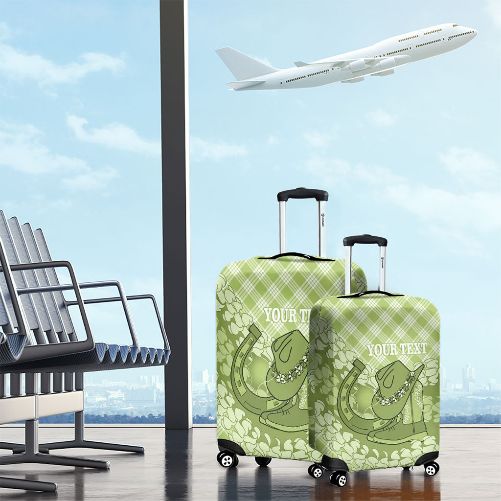 Omaomao Hawaii Cowboy Palaka Motifs Personalised Luggage Cover Paniolo Festival Puakenikeni Lei LT14 - Polynesian Pride