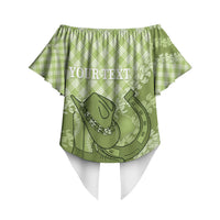 Omaomao Hawaii Cowboy Palaka Motifs Personalised Off Shoulder Wrap Waist Top Paniolo Festival Puakenikeni Lei LT14 - Polynesian Pride