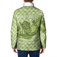 Omaomao Hawaii Cowboy Palaka Motifs Personalised Padded Jacket Paniolo Festival Puakenikeni Lei LT14 - Polynesian Pride