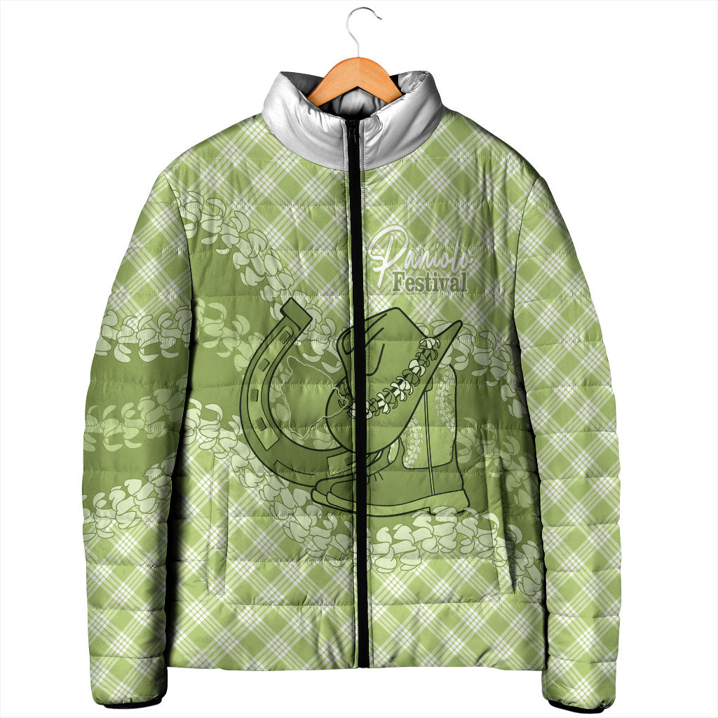 Omaomao Hawaii Cowboy Palaka Motifs Personalised Padded Jacket Paniolo Festival Puakenikeni Lei LT14 - Polynesian Pride