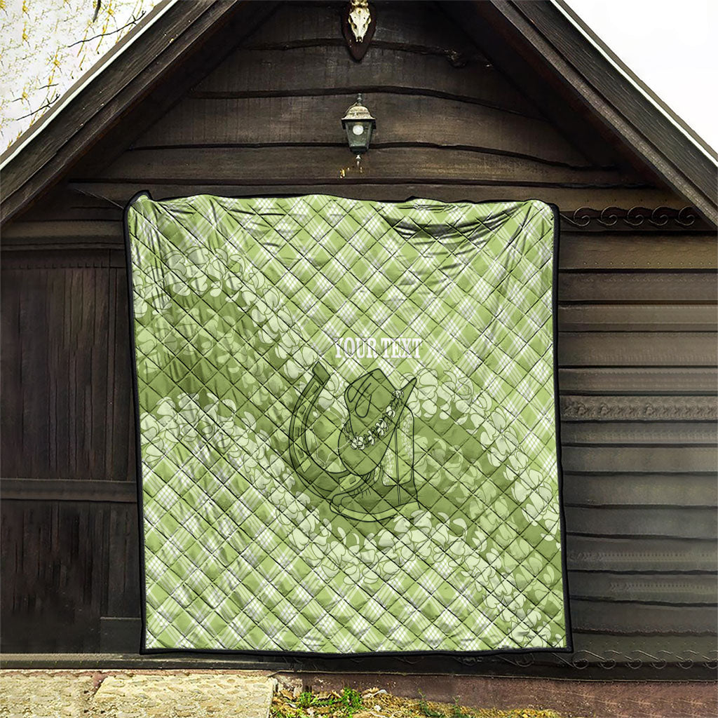Omaomao Hawaii Cowboy Palaka Motifs Personalised Quilt Paniolo Festival Puakenikeni Lei LT14 - Polynesian Pride