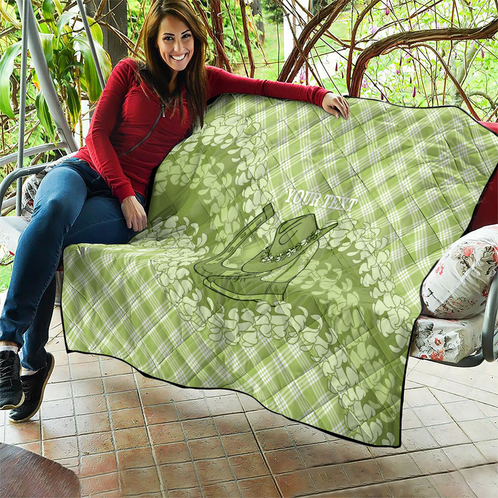 Omaomao Hawaii Cowboy Palaka Motifs Personalised Quilt Paniolo Festival Puakenikeni Lei LT14 - Polynesian Pride