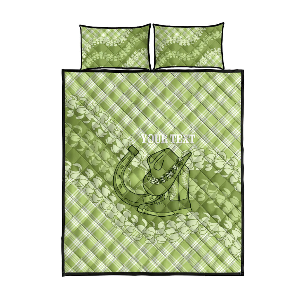 Omaomao Hawaii Cowboy Palaka Motifs Personalised Quilt Bed Set Paniolo Festival Puakenikeni Lei LT14 - Polynesian Pride