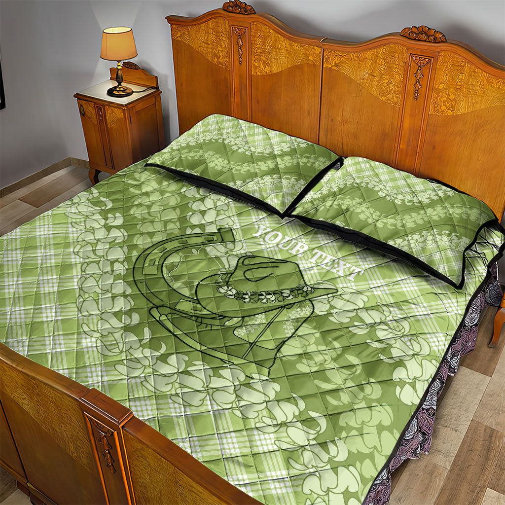 Omaomao Hawaii Cowboy Palaka Motifs Personalised Quilt Bed Set Paniolo Festival Puakenikeni Lei LT14 - Polynesian Pride