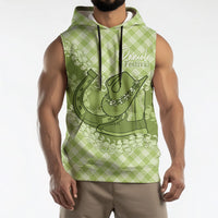 Omaomao Hawaii Cowboy Palaka Motifs Personalised Sleeveless Hoodie Paniolo Festival Puakenikeni Lei LT14 - Polynesian Pride