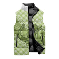 Omaomao Hawaii Cowboy Palaka Motifs Personalised Sleeveless Puffer Jacket Paniolo Festival Puakenikeni Lei LT14 - Polynesian Pride