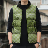 Omaomao Hawaii Cowboy Palaka Motifs Personalised Sleeveless Puffer Jacket Paniolo Festival Puakenikeni Lei LT14 - Polynesian Pride