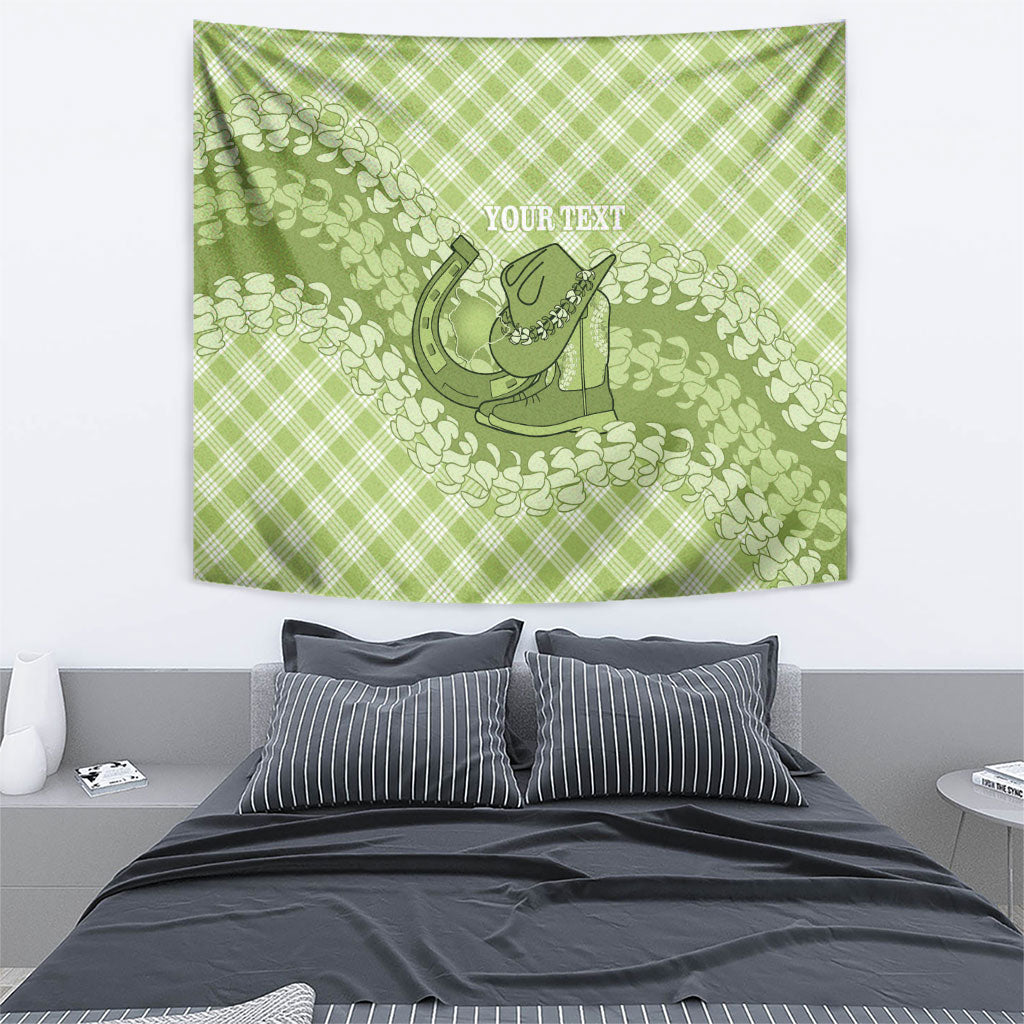 Omaomao Hawaii Cowboy Palaka Motifs Personalised Tapestry Paniolo Festival Puakenikeni Lei LT14 - Polynesian Pride