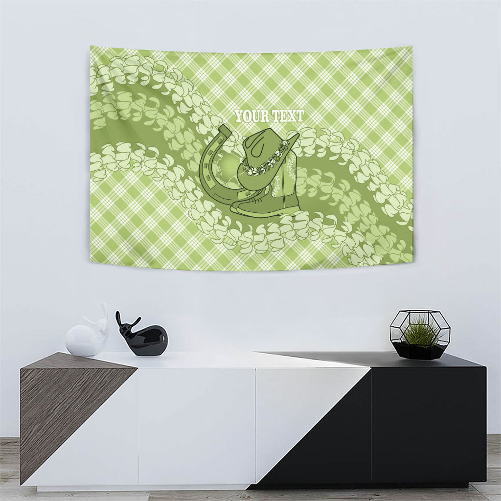 Omaomao Hawaii Cowboy Palaka Motifs Personalised Tapestry Paniolo Festival Puakenikeni Lei LT14 - Polynesian Pride
