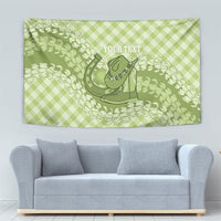 Omaomao Hawaii Cowboy Palaka Motifs Personalised Tapestry Paniolo Festival Puakenikeni Lei LT14 - Polynesian Pride