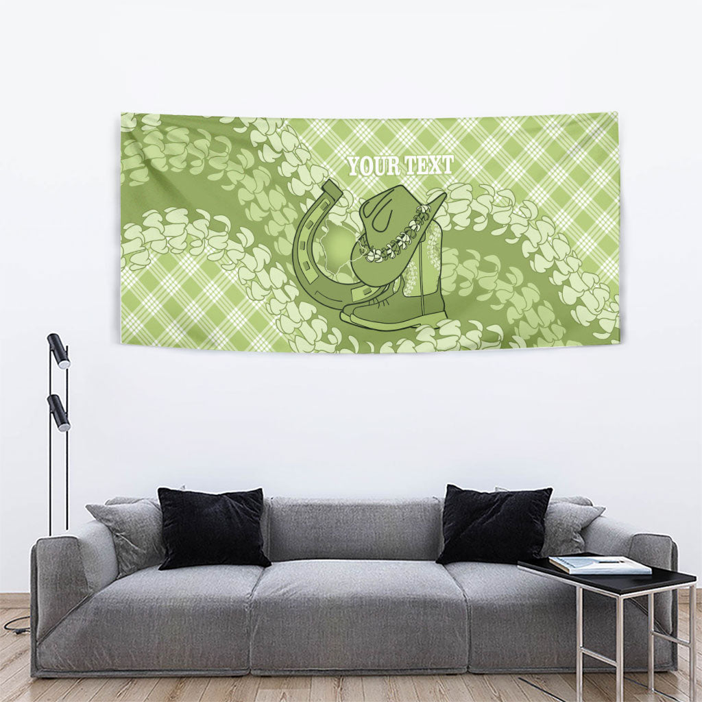 Omaomao Hawaii Cowboy Palaka Motifs Personalised Tapestry Paniolo Festival Puakenikeni Lei LT14 - Polynesian Pride