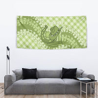 Omaomao Hawaii Cowboy Palaka Motifs Personalised Tapestry Paniolo Festival Puakenikeni Lei LT14 - Polynesian Pride
