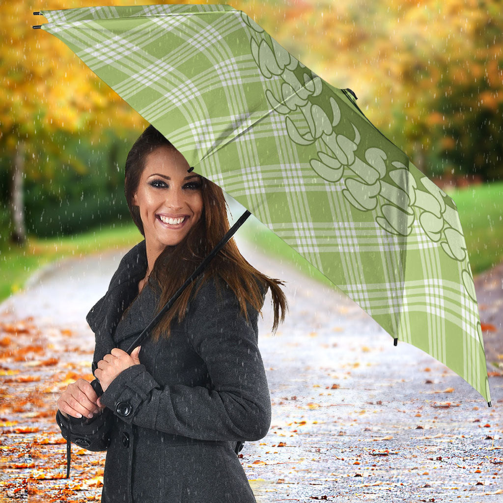Omaomao Hawaii Cowboy Palaka Motifs Personalised Umbrella Paniolo Festival Puakenikeni Lei LT14 - Polynesian Pride