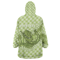 Omaomao Hawaii Cowboy Palaka Motifs Personalised Wearable Blanket Hoodie Paniolo Festival Puakenikeni Lei LT14 - Polynesian Pride