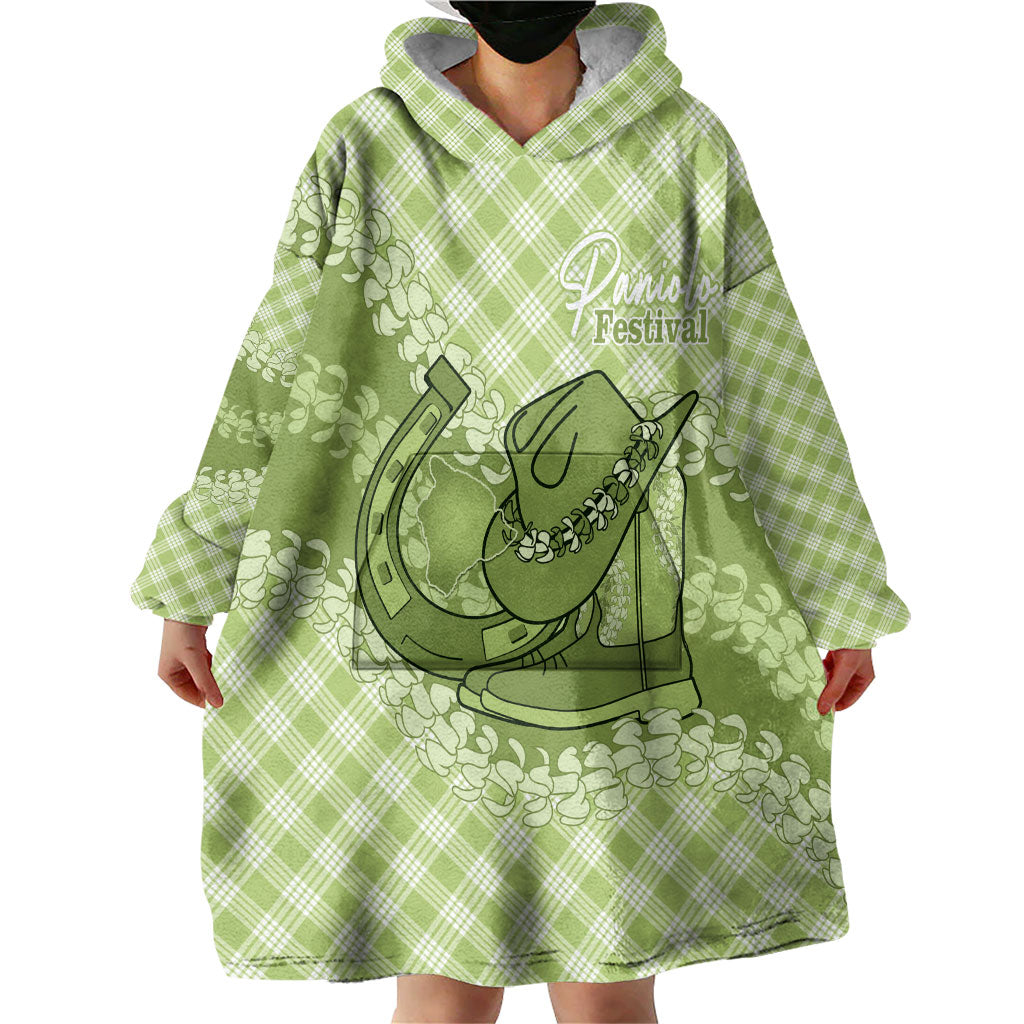 Omaomao Hawaii Cowboy Palaka Motifs Personalised Wearable Blanket Hoodie Paniolo Festival Puakenikeni Lei LT14 - Polynesian Pride