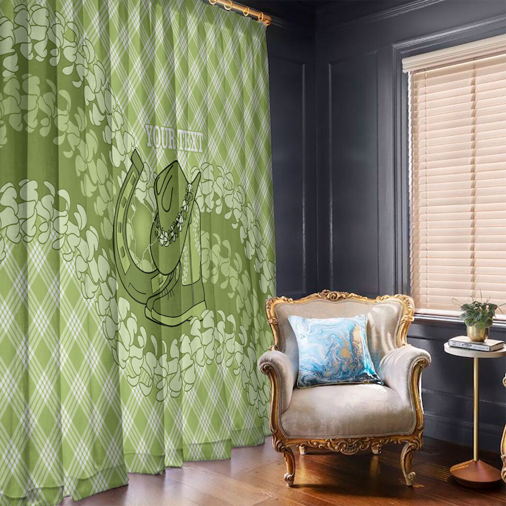 Omaomao Hawaii Cowboy Palaka Motifs Personalised Window Curtain Paniolo Festival Puakenikeni Lei LT14 - Polynesian Pride