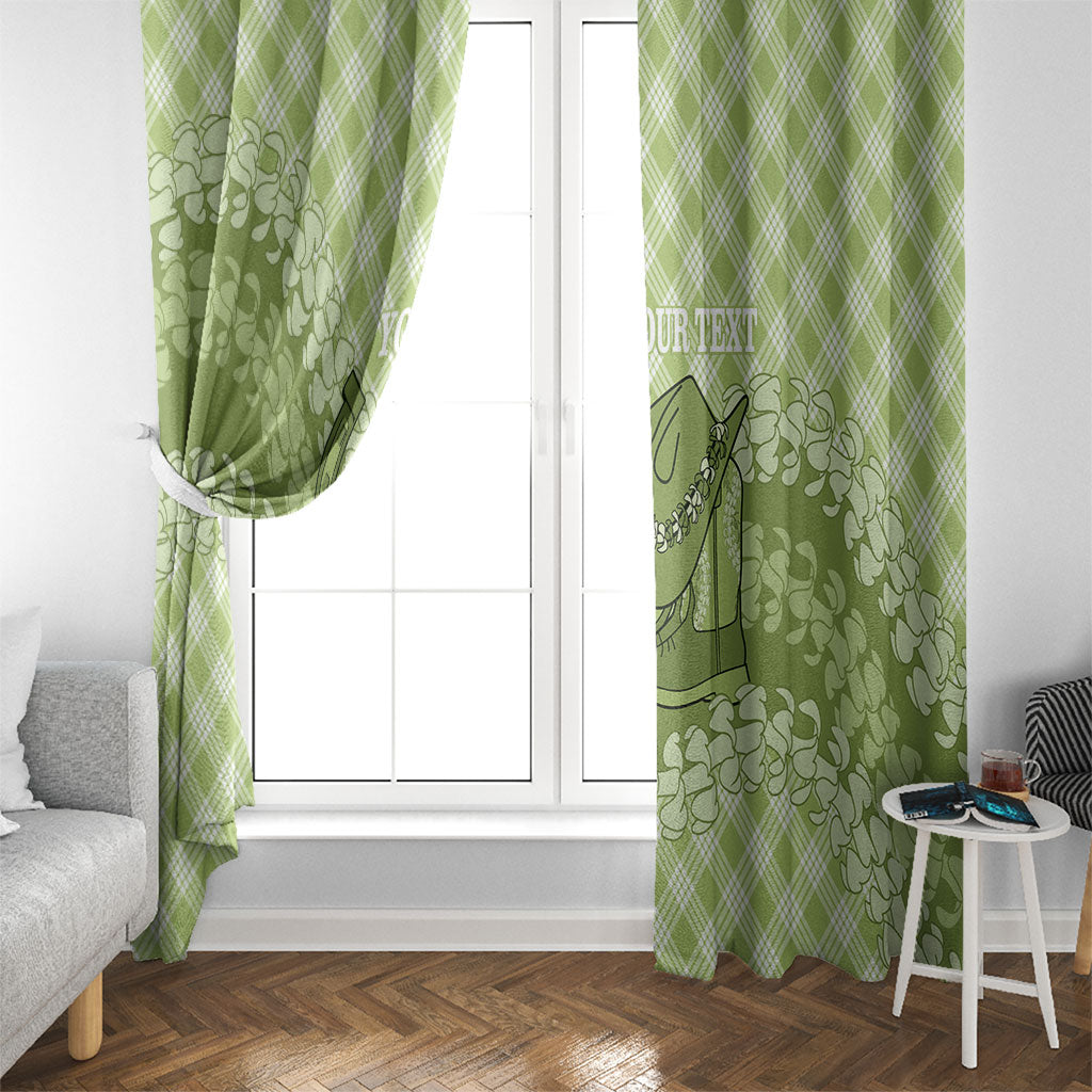 Omaomao Hawaii Cowboy Palaka Motifs Personalised Window Curtain Paniolo Festival Puakenikeni Lei LT14 - Polynesian Pride