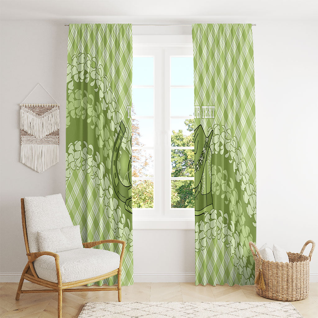 Omaomao Hawaii Cowboy Palaka Motifs Personalised Window Curtain Paniolo Festival Puakenikeni Lei LT14 - Polynesian Pride