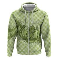 Omaomao Hawaii Cowboy Palaka Motifs Personalised Zip Hoodie Paniolo Festival Puakenikeni Lei LT14 Zip Hoodie Green - Polynesian Pride
