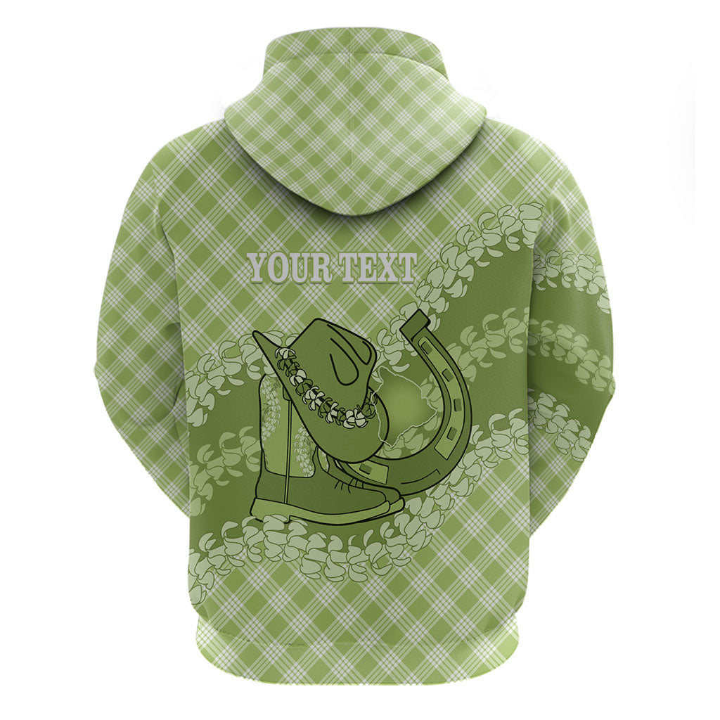 Omaomao Hawaii Cowboy Palaka Motifs Personalised Zip Hoodie Paniolo Festival Puakenikeni Lei LT14 - Polynesian Pride