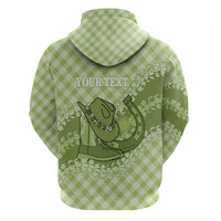 Omaomao Hawaii Cowboy Palaka Motifs Personalised Zip Hoodie Paniolo Festival Puakenikeni Lei LT14 - Polynesian Pride
