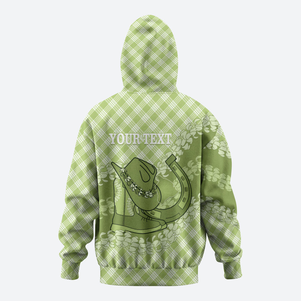 Omaomao Hawaii Cowboy Palaka Motifs Personalised Zip Hoodie Paniolo Festival Puakenikeni Lei LT14 - Polynesian Pride