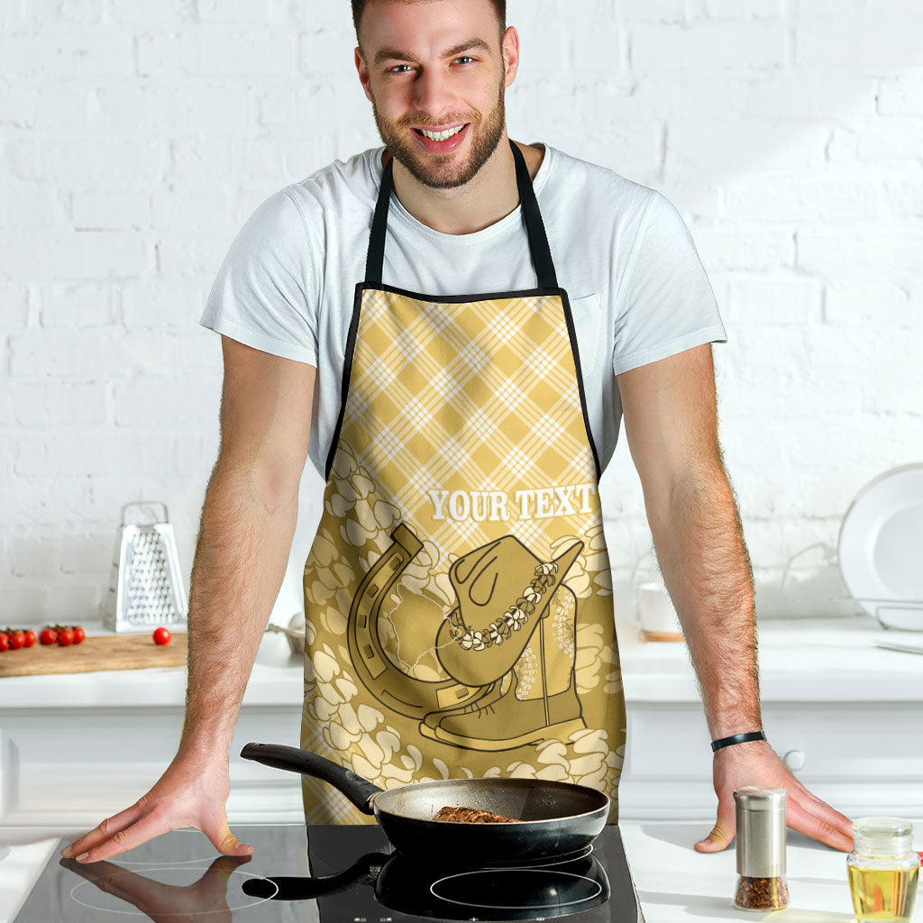 Melemele Hawaii Cowboy Palaka Motifs Personalised Apron Paniolo Festival Puakenikeni Lei LT14 - Polynesian Pride