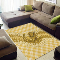 Melemele Hawaii Cowboy Palaka Motifs Personalised Area Rug Paniolo Festival Puakenikeni Lei LT14 - Polynesian Pride