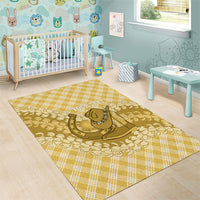 Melemele Hawaii Cowboy Palaka Motifs Personalised Area Rug Paniolo Festival Puakenikeni Lei LT14 - Polynesian Pride
