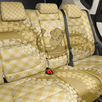 Melemele Hawaii Cowboy Palaka Motifs Personalised Back Car Seat Cover Paniolo Festival Puakenikeni Lei LT14 - Polynesian Pride