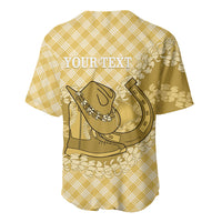 Melemele Hawaii Cowboy Palaka Motifs Personalised Baseball Jersey Paniolo Festival Puakenikeni Lei LT14 - Polynesian Pride