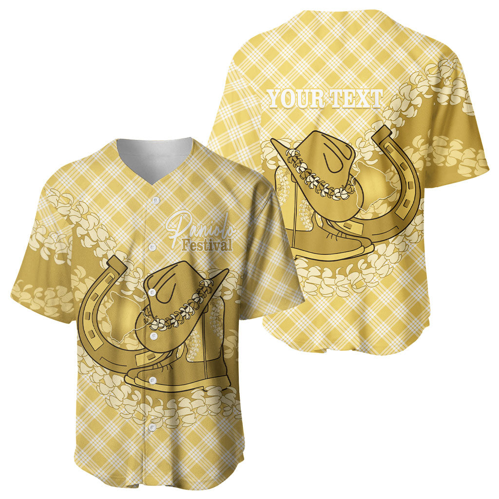 Melemele Hawaii Cowboy Palaka Motifs Personalised Baseball Jersey Paniolo Festival Puakenikeni Lei LT14 - Polynesian Pride