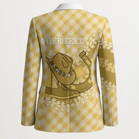 Melemele Hawaii Cowboy Palaka Motifs Personalised Blazer Paniolo Festival Puakenikeni Lei LT14 - Polynesian Pride