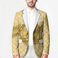 Melemele Hawaii Cowboy Palaka Motifs Personalised Blazer Paniolo Festival Puakenikeni Lei LT14 - Polynesian Pride