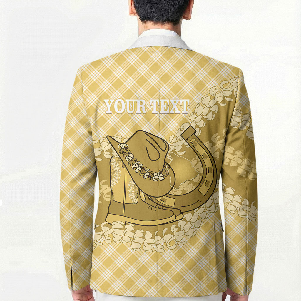 Melemele Hawaii Cowboy Palaka Motifs Personalised Blazer Paniolo Festival Puakenikeni Lei LT14 - Polynesian Pride