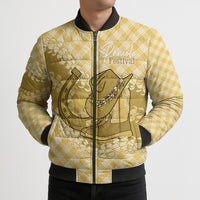 Melemele Hawaii Cowboy Palaka Motifs Personalised Bomber Puffer Jacket Paniolo Festival Puakenikeni Lei LT14 - Polynesian Pride